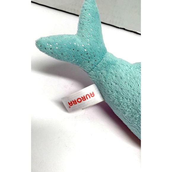 Aurora Plush Stuffed Animal Toy Blue Narwhal SParkle Multicolor Bottom Plush 10 - Picture 2 of 6